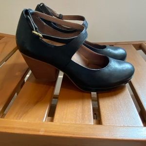 Dansko Mary Janes with block heel and wrap ankle straps